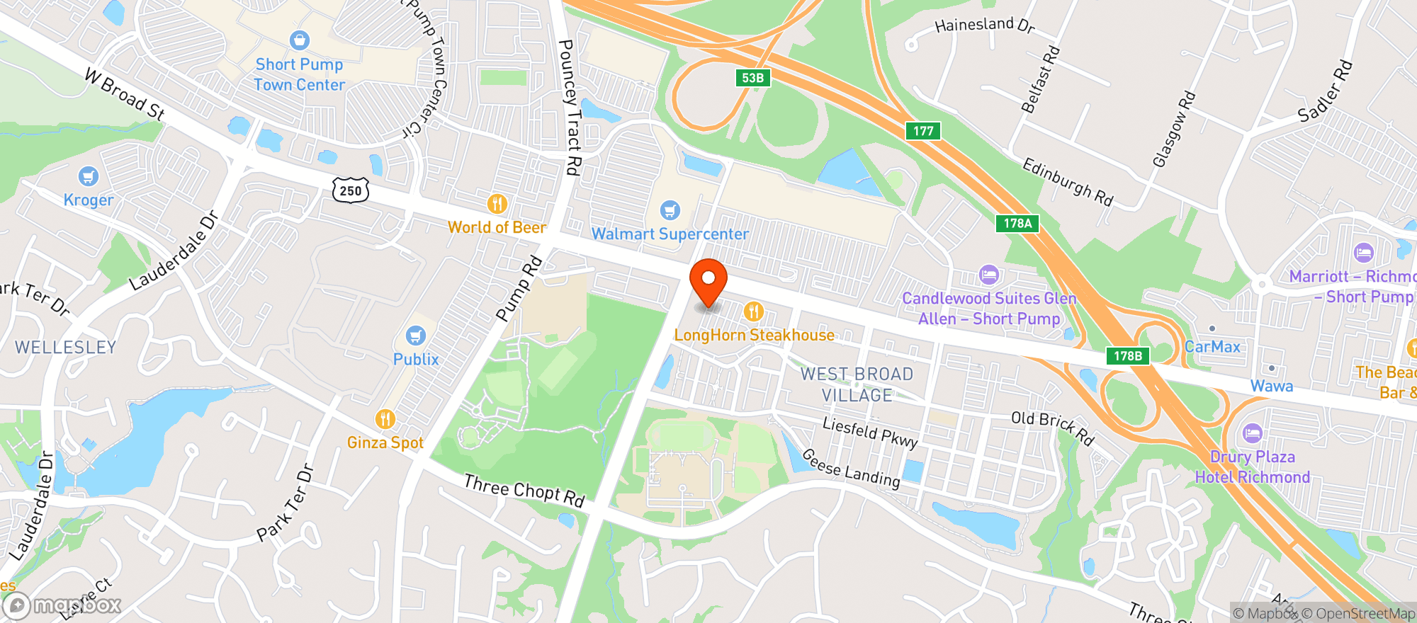Map showing Vitamin Shoppe - Glen Allen