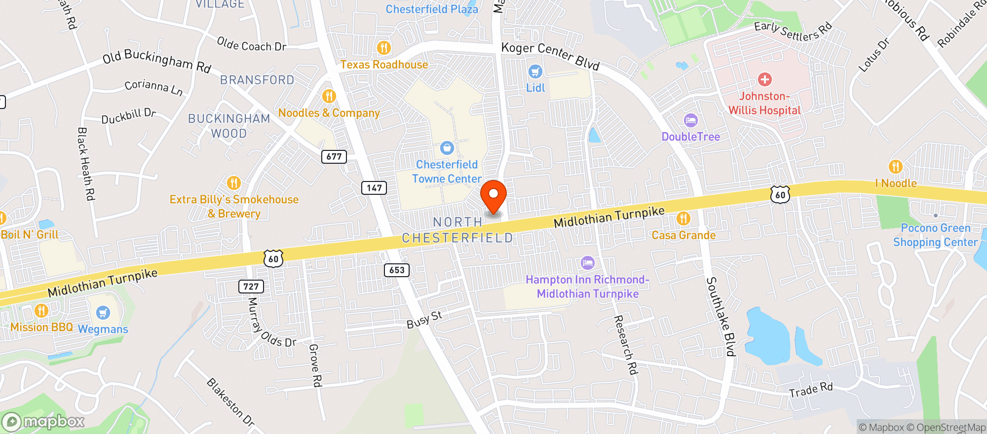 Map showing Vitamin Shoppe - Chesterfield