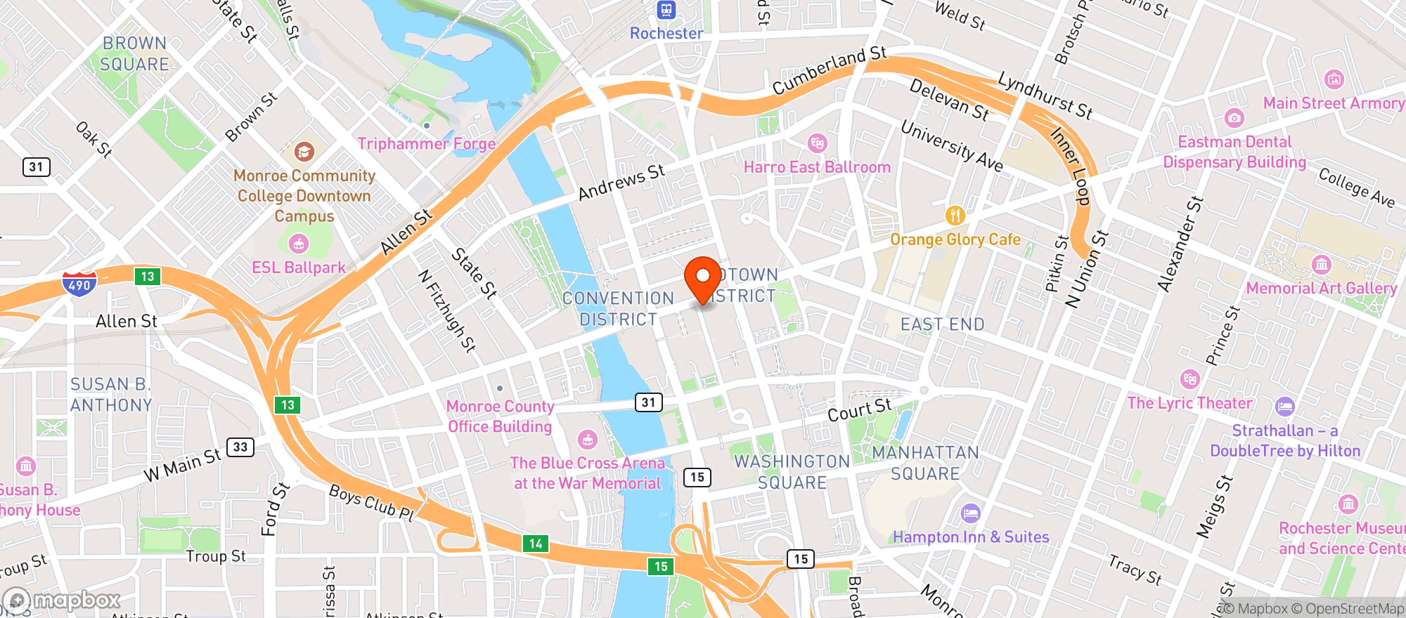Map showing Arbor Midtown