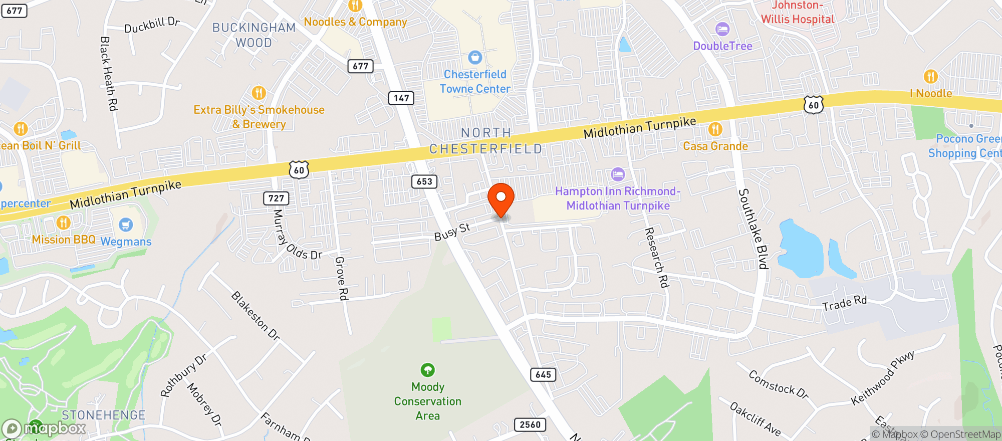 Map showing Midlothian Chefs Kitchen