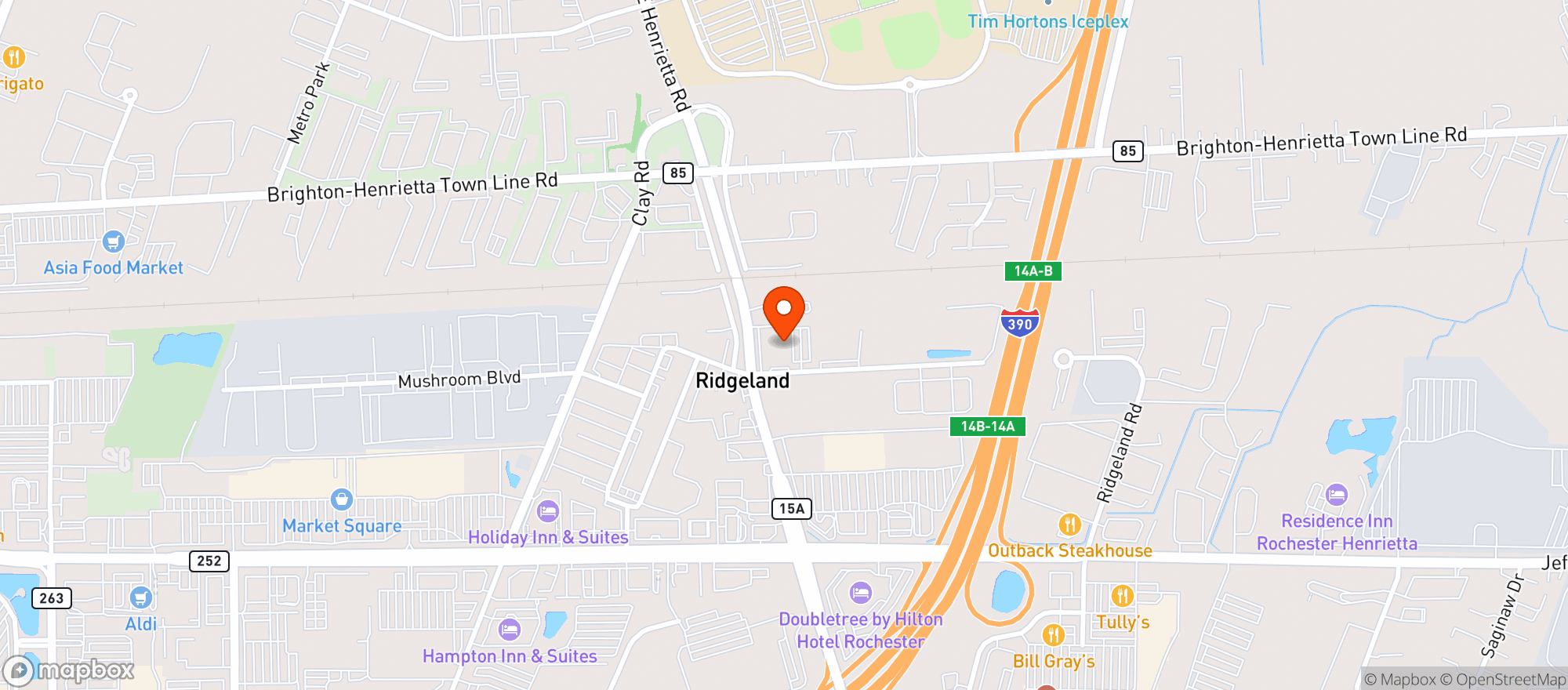 Map showing Rochester Sports Garden