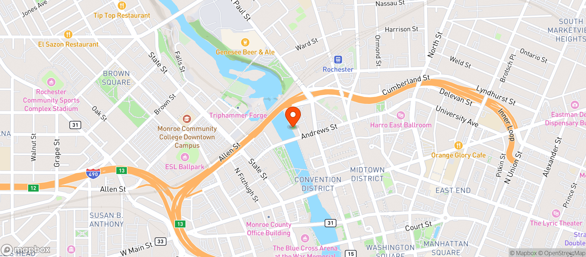 Map showing Pane Vino Ristorante