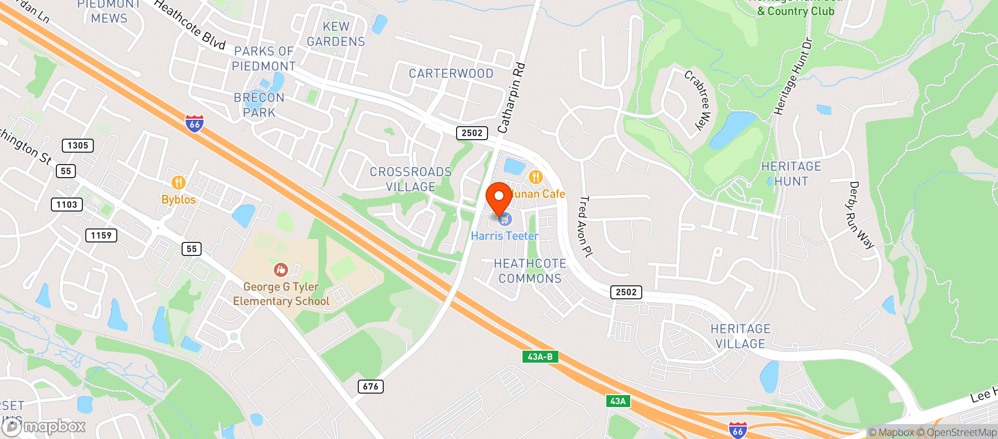 Map showing Harris Teeter