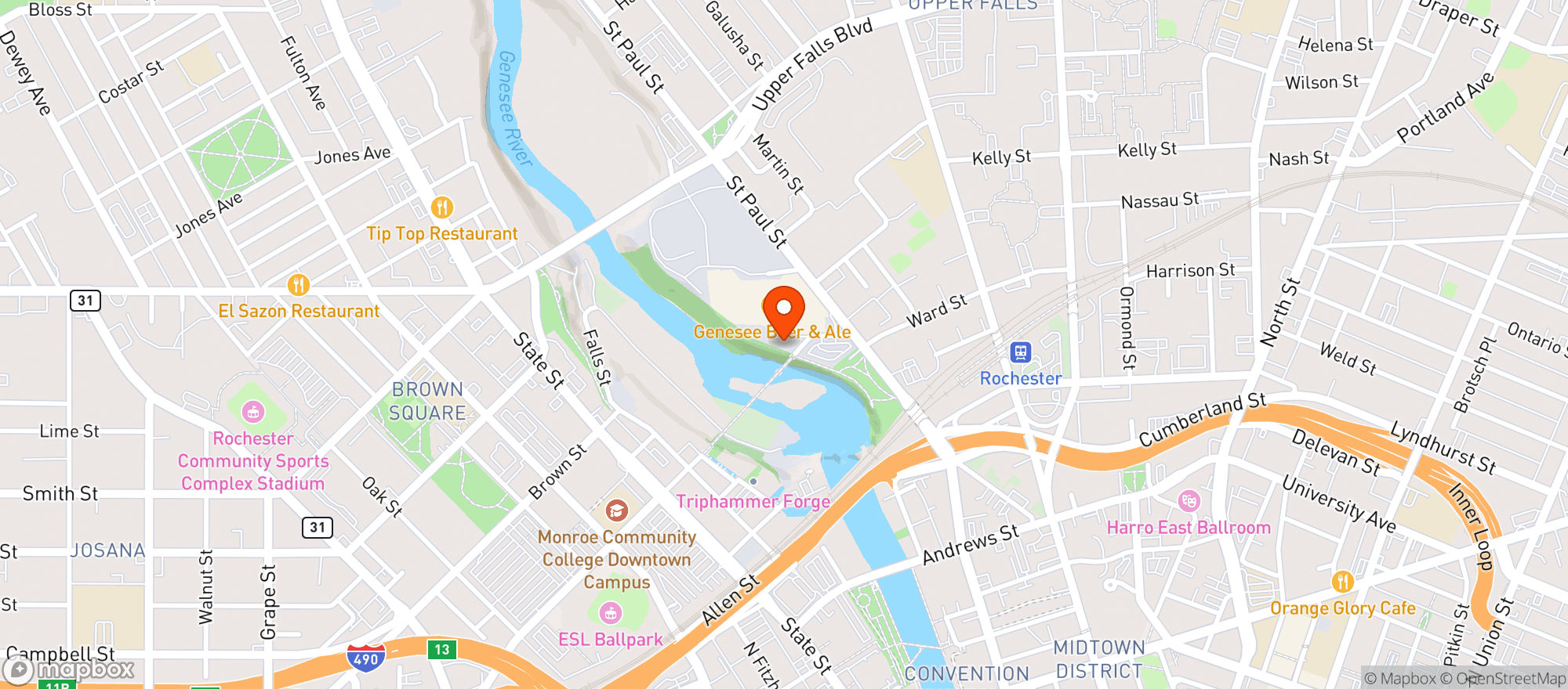 Map showing Genesee Brew House