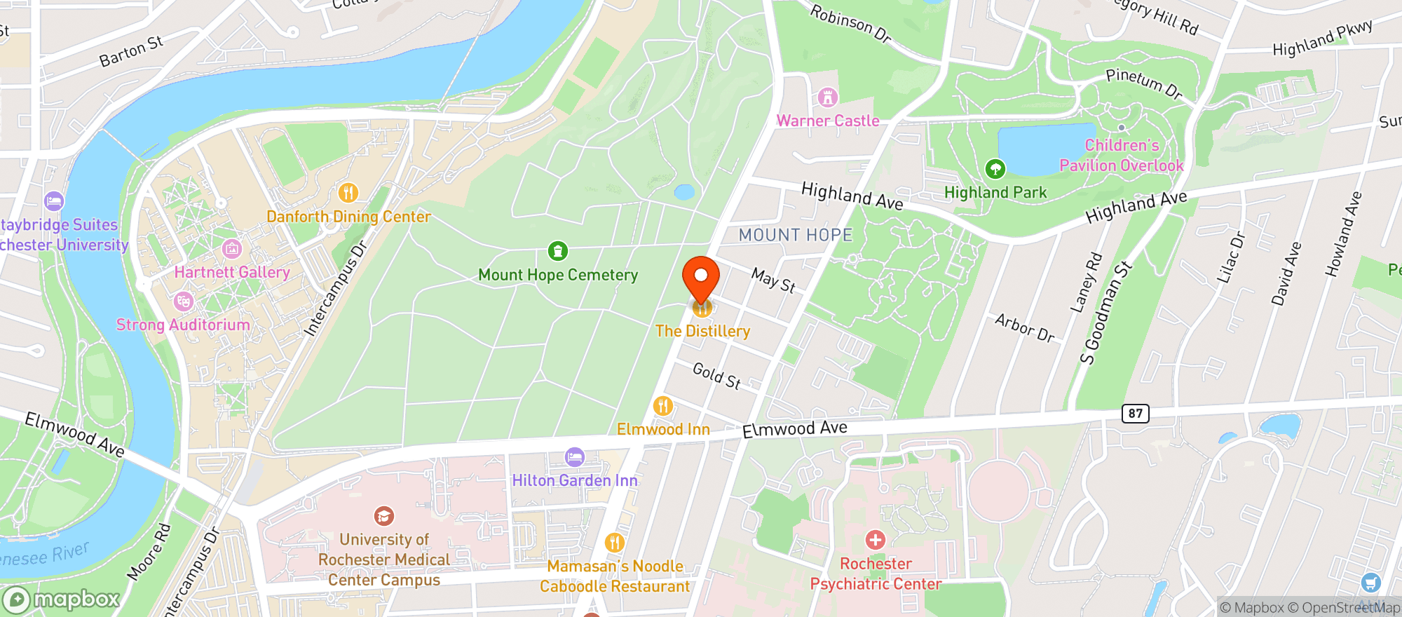 Map showing The Distillery