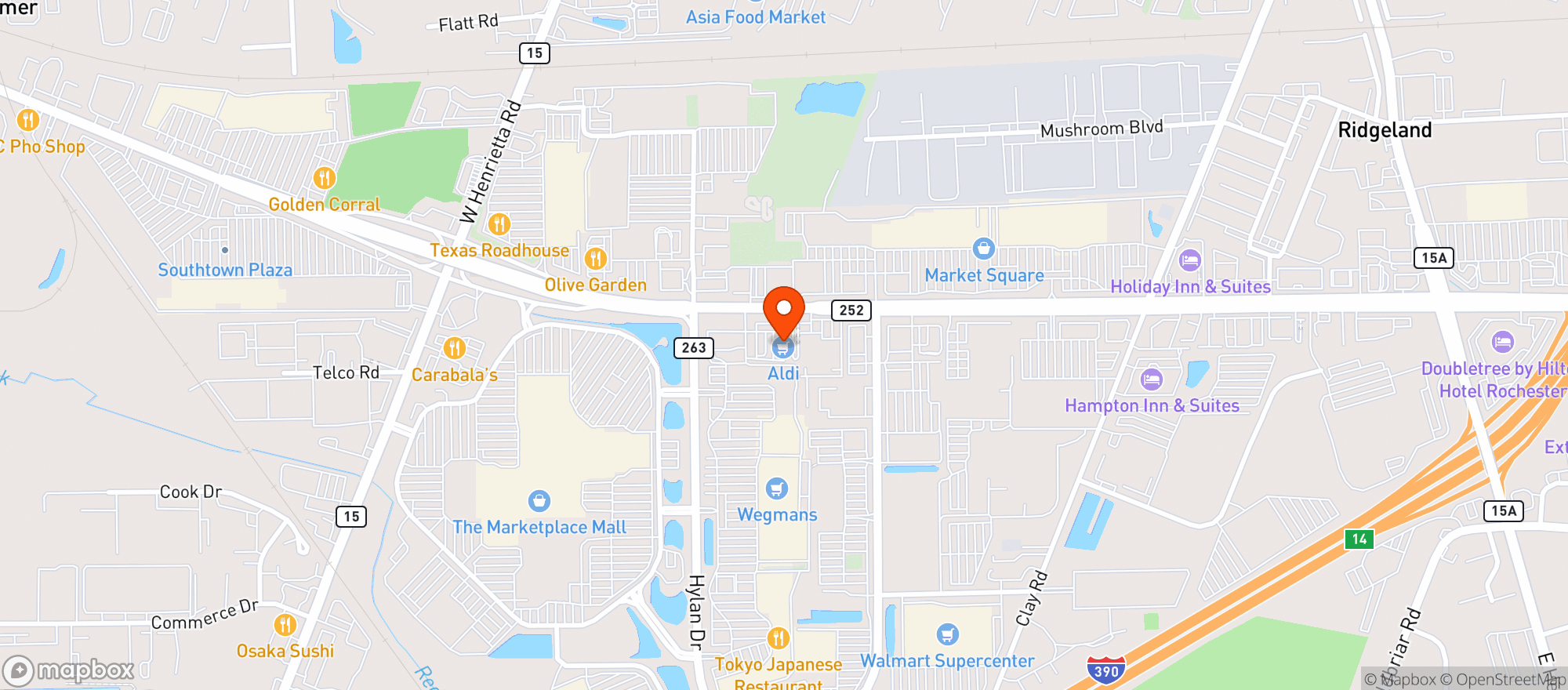 Map showing Aldi #76