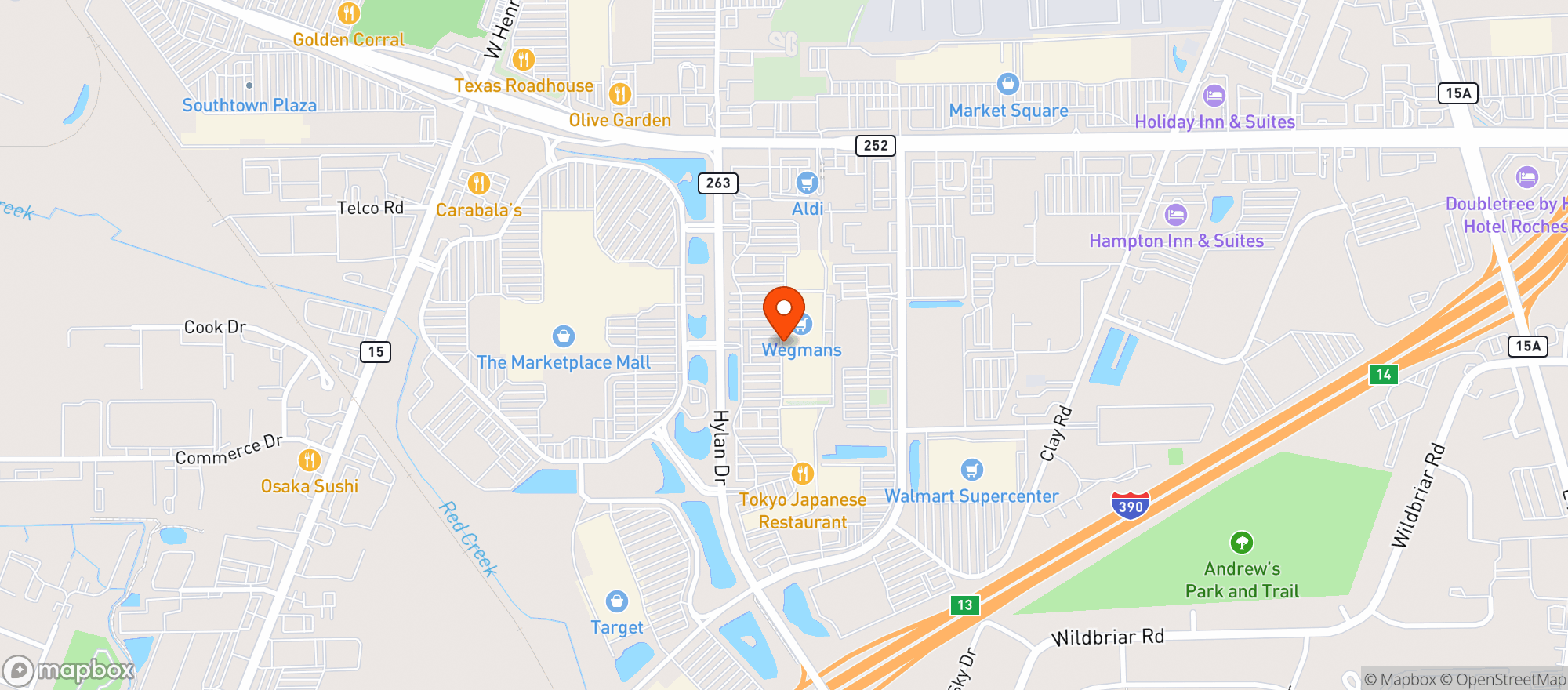 Map showing Wegmans