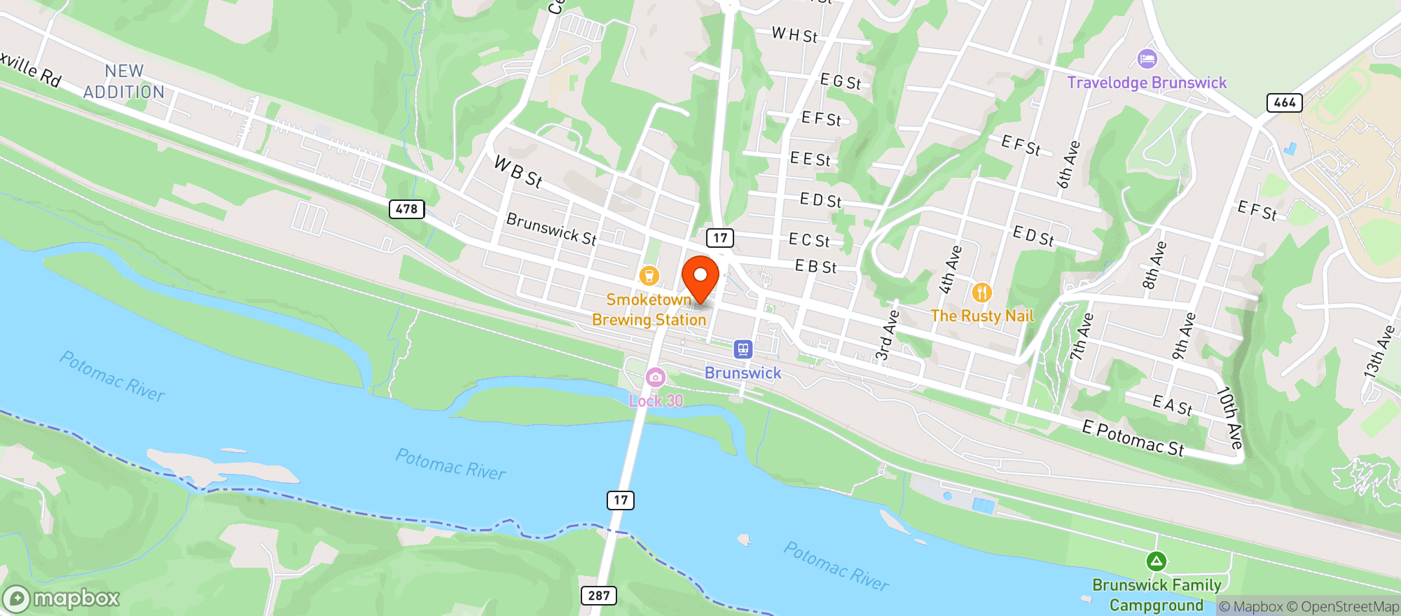 Map showing Corner Store