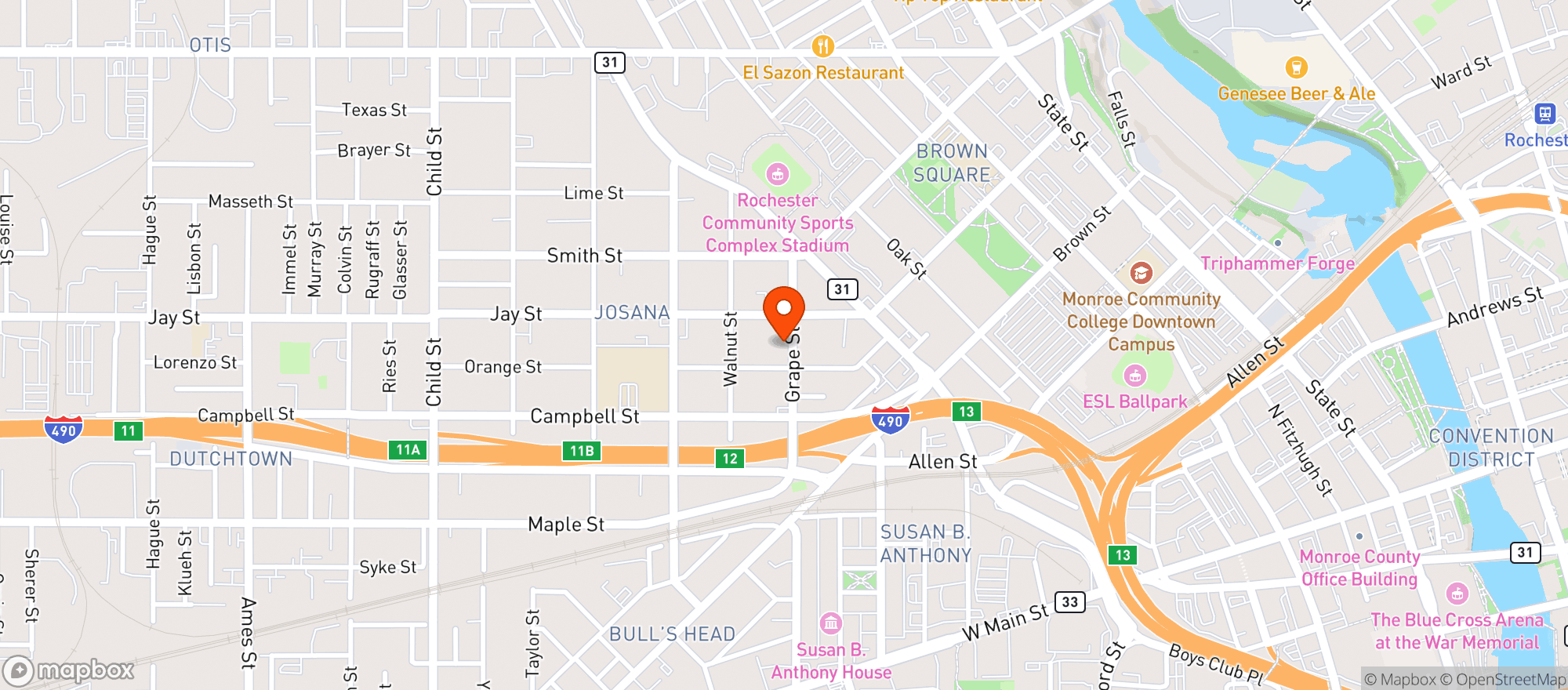 Map showing College Club Beverages