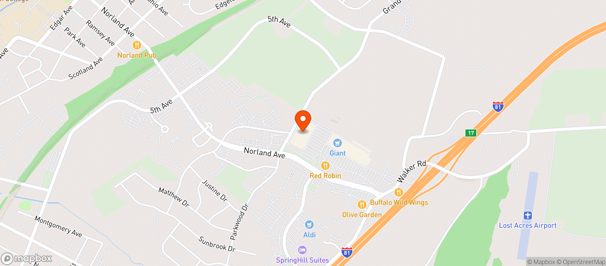 Map showing Target