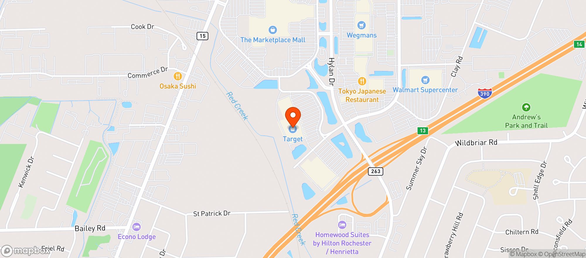 Map showing Target Store #1157