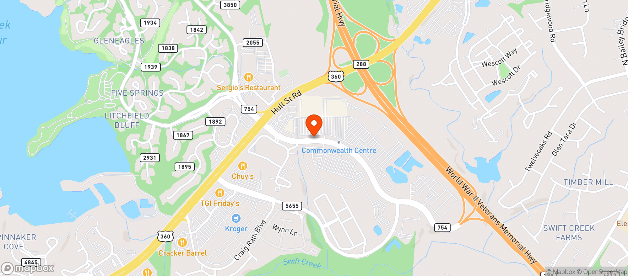 Map showing Target Store