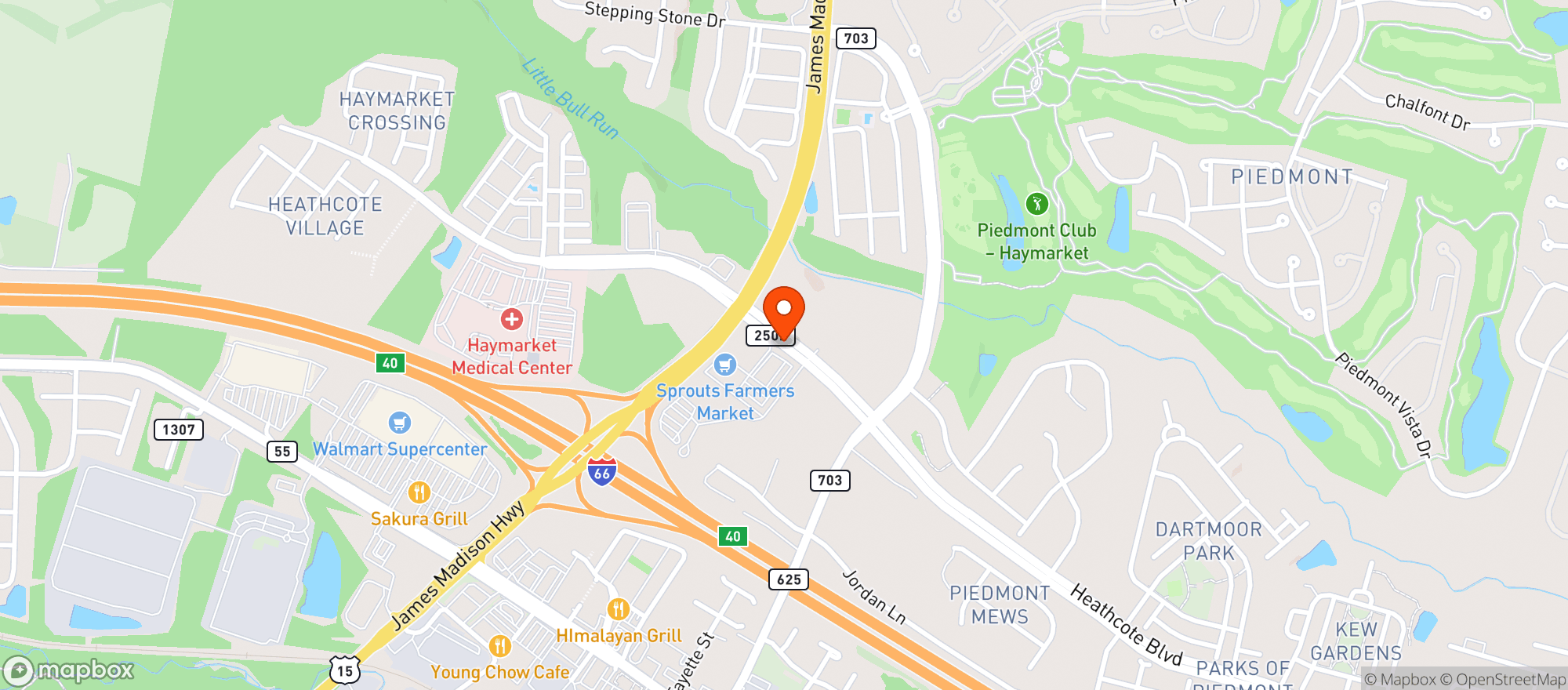 Map showing SPROUTS FARMERS MARKET (HAYMARKET)