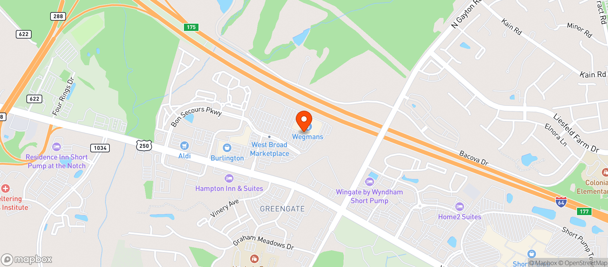 Map showing Wegmans