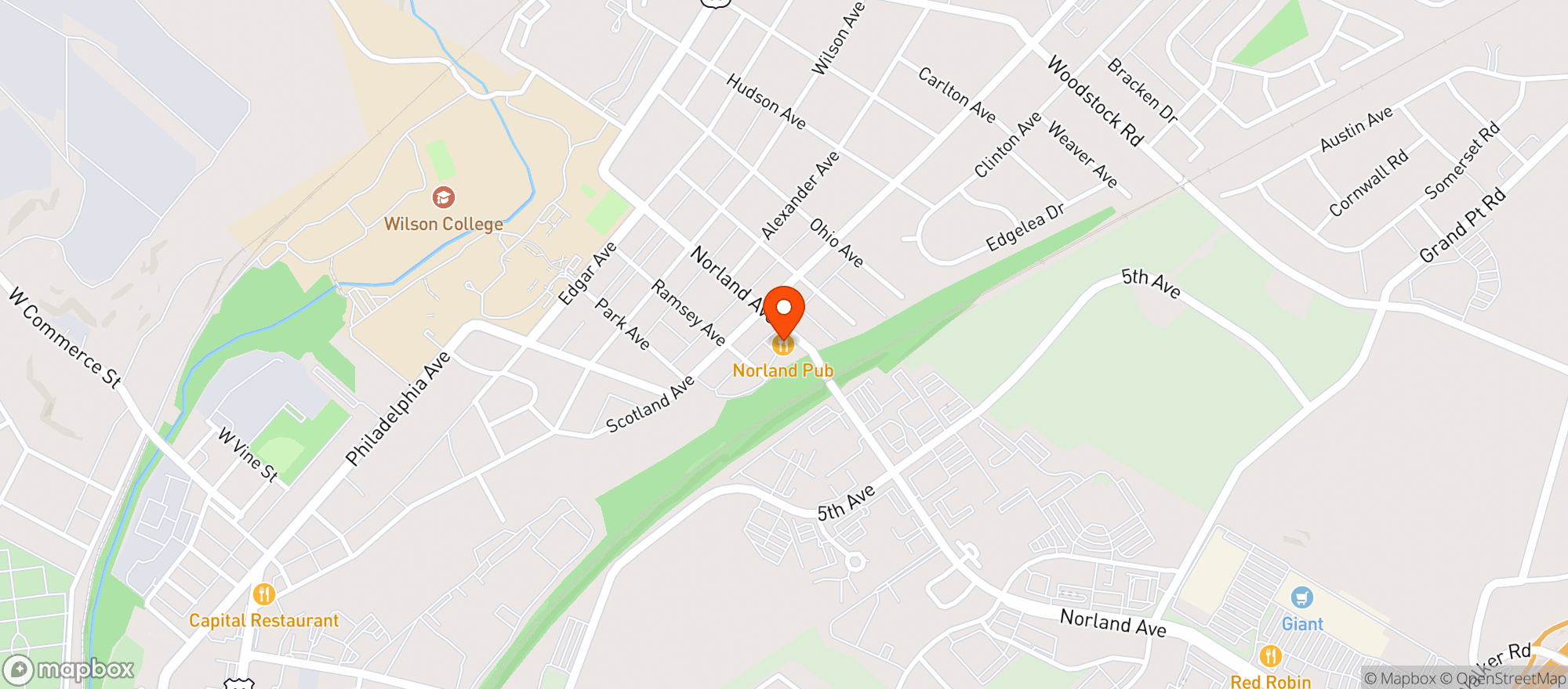Map showing Norland Pub