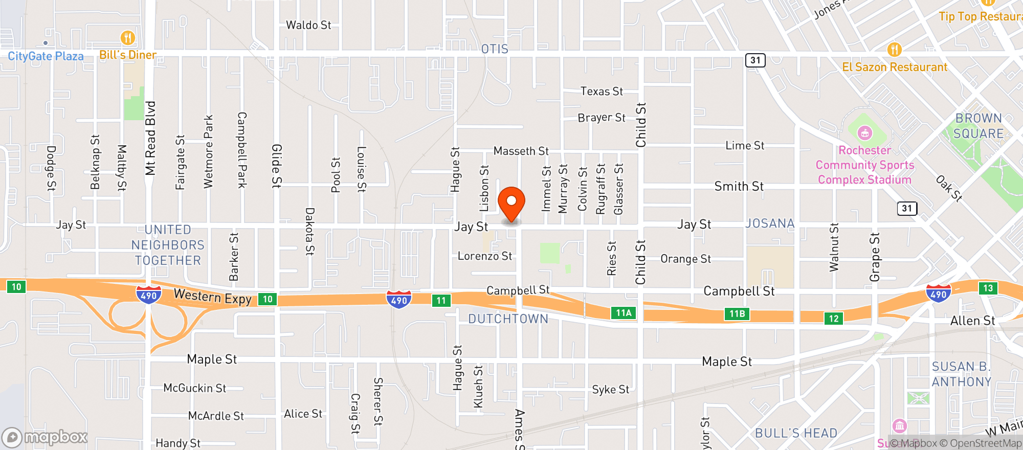 Map showing Lucky Moon Convenience