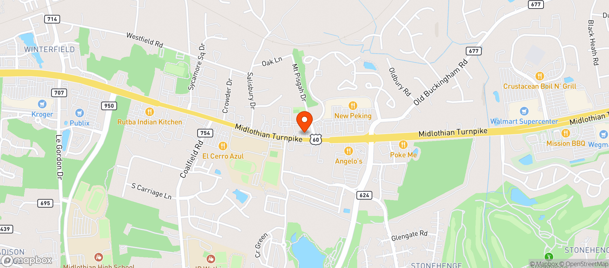 Map showing Resturant & Bar