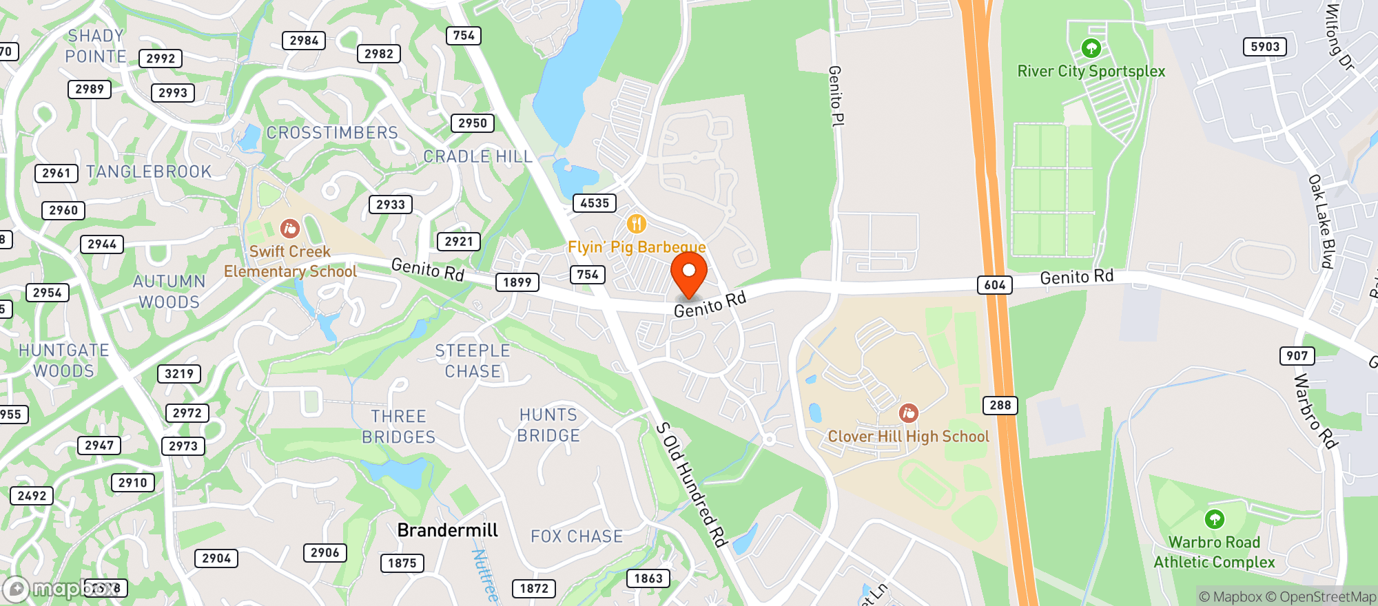 Map showing Food Lion #2636