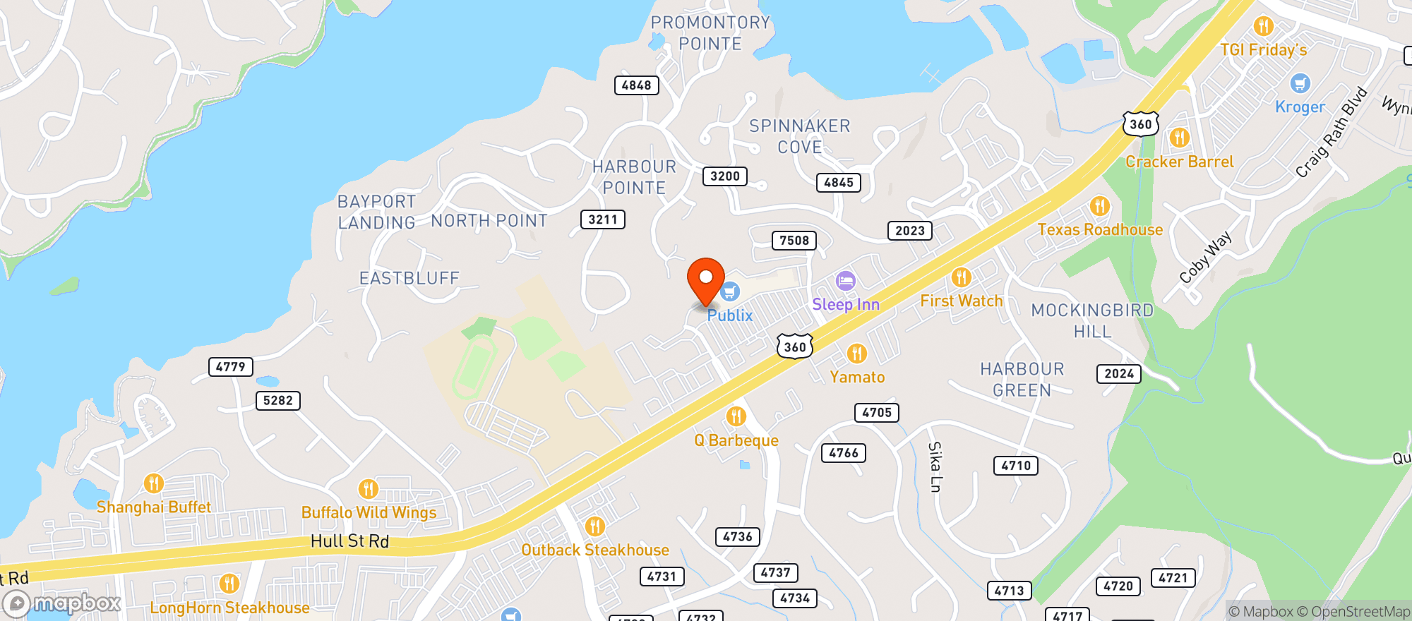 Map showing Ricos Mexican Restaurant