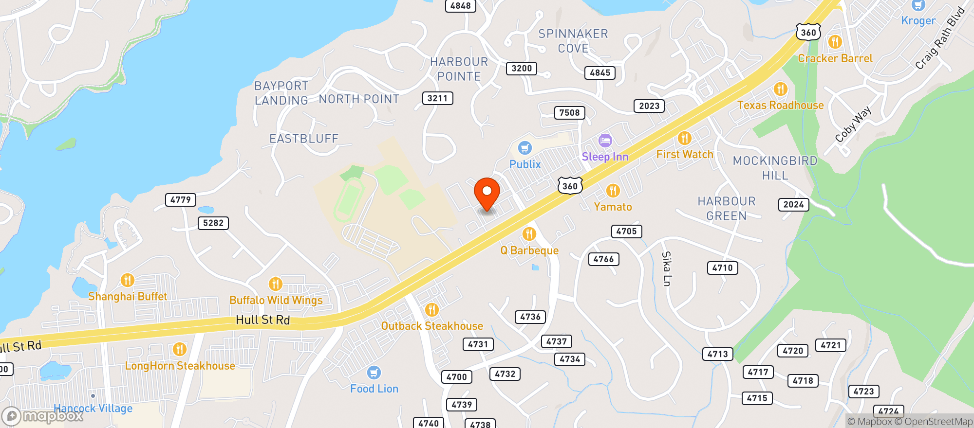 Map showing Cvs