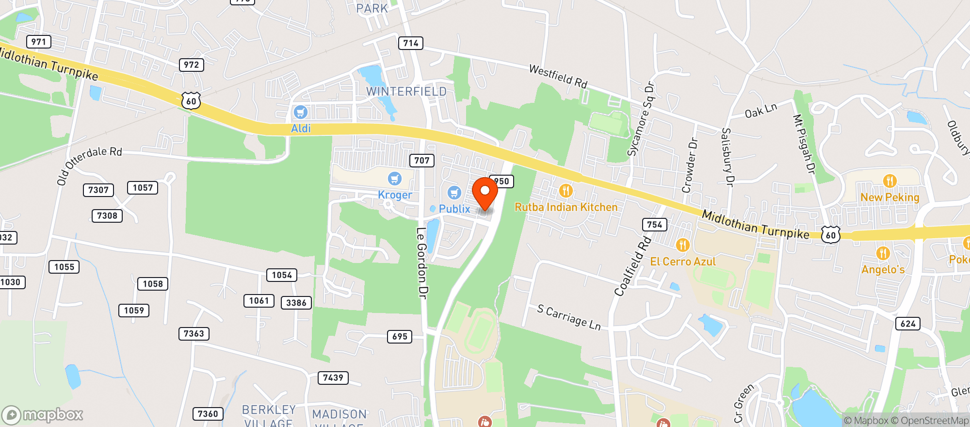 Map showing Publix Super Market