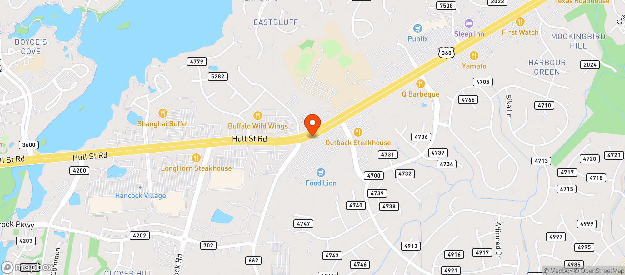 Map showing Food Lion #1265