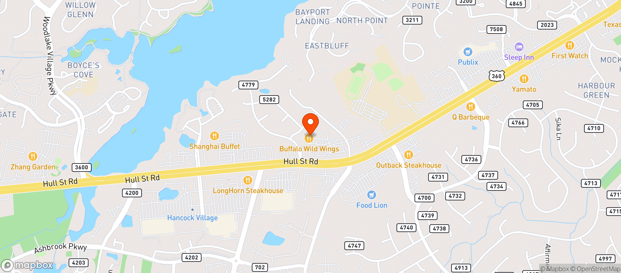 Map showing Buffalo Wild Wings Gril #3277