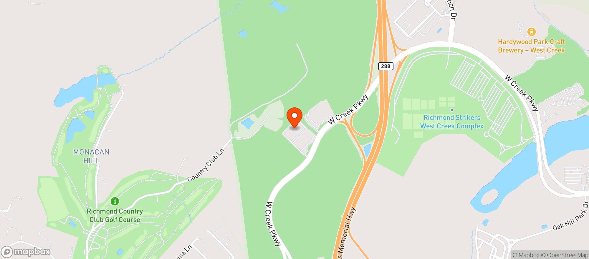 Map showing Kindred Spirit Brewing