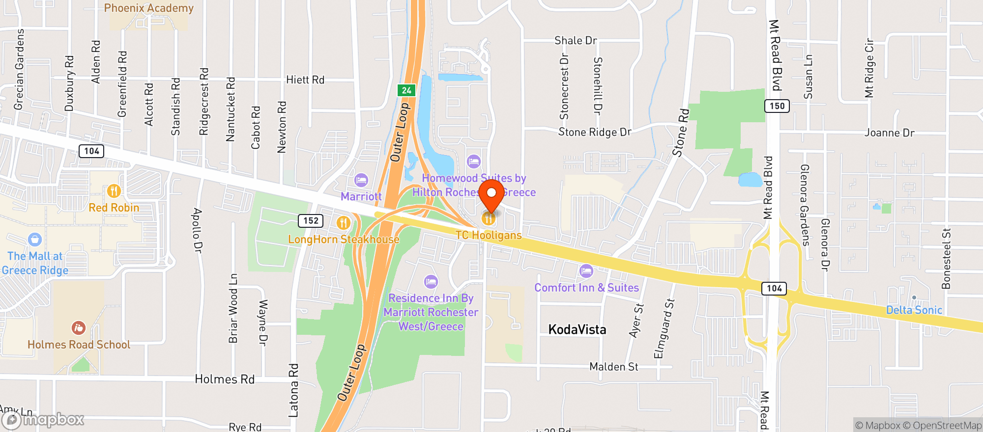 Map showing Tc Hooligans