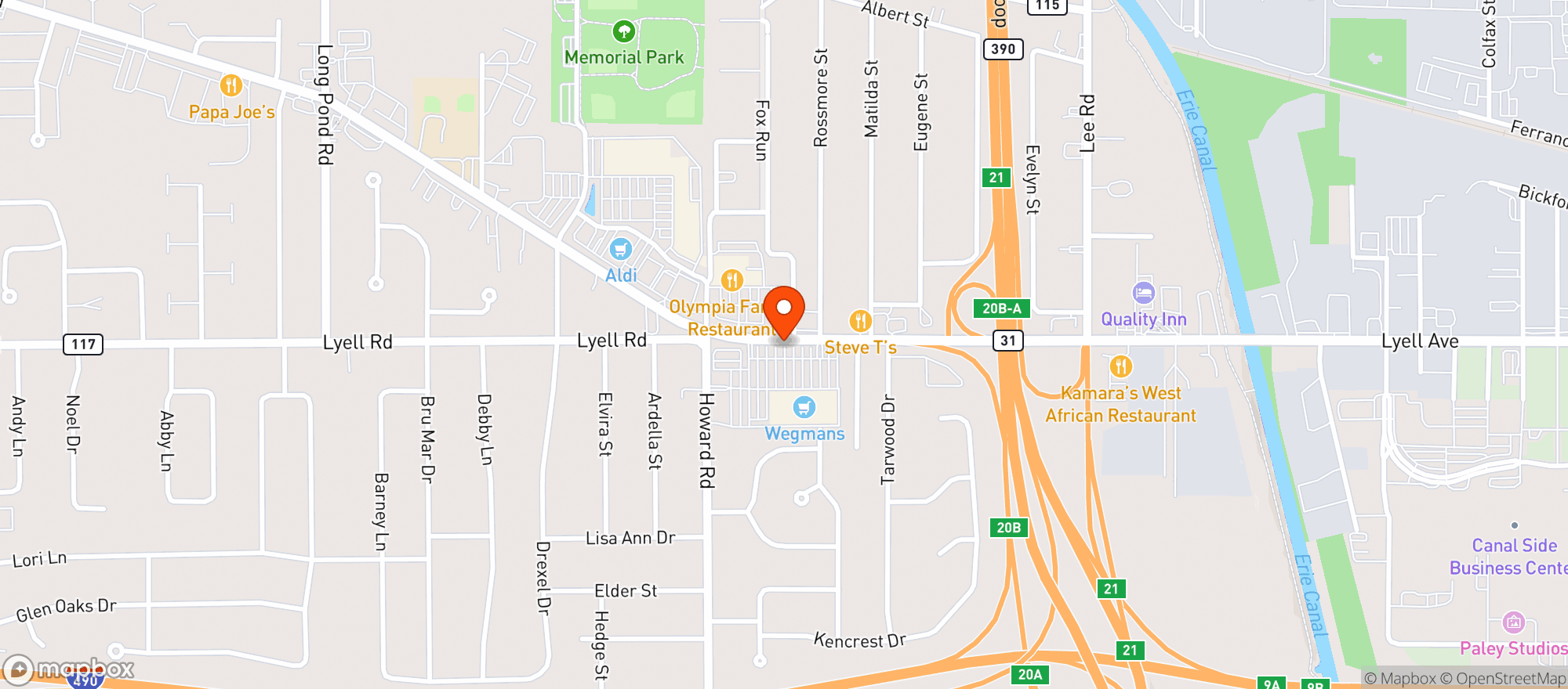 Map showing Wegmans
