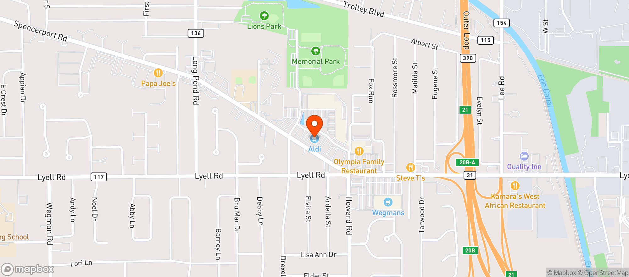 Map showing Aldi #465079