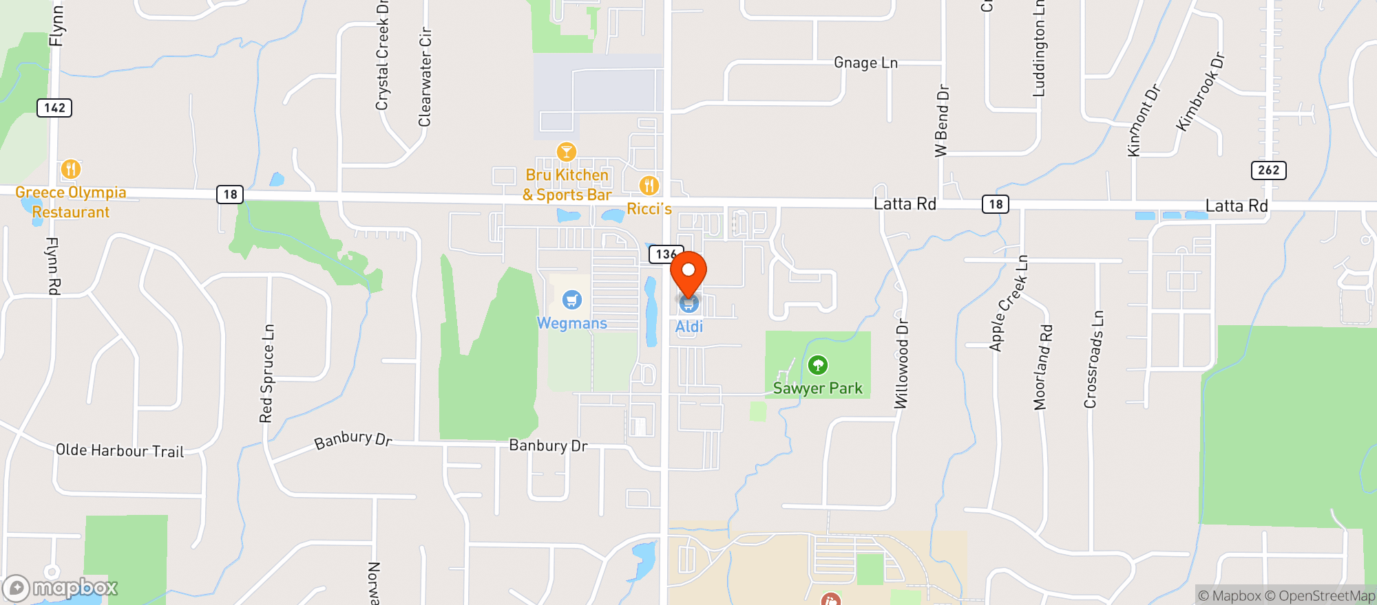 Map showing Aldi #465042