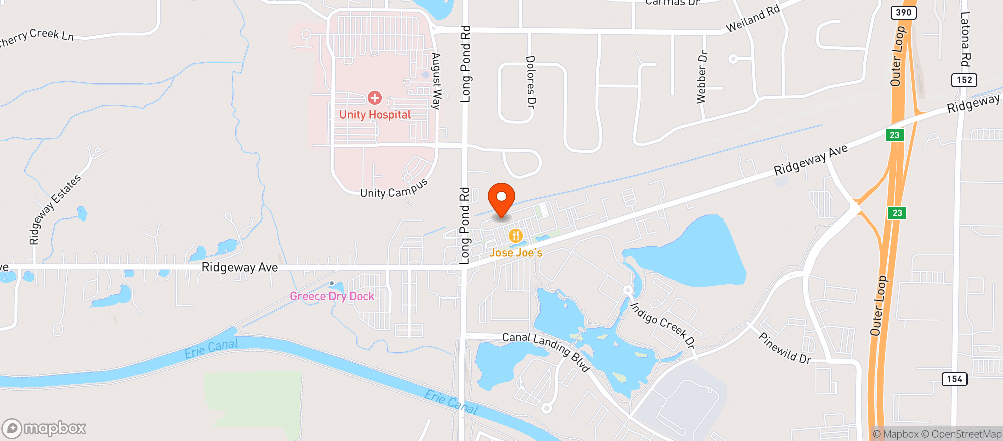 Map showing Canal Ponds Liquor