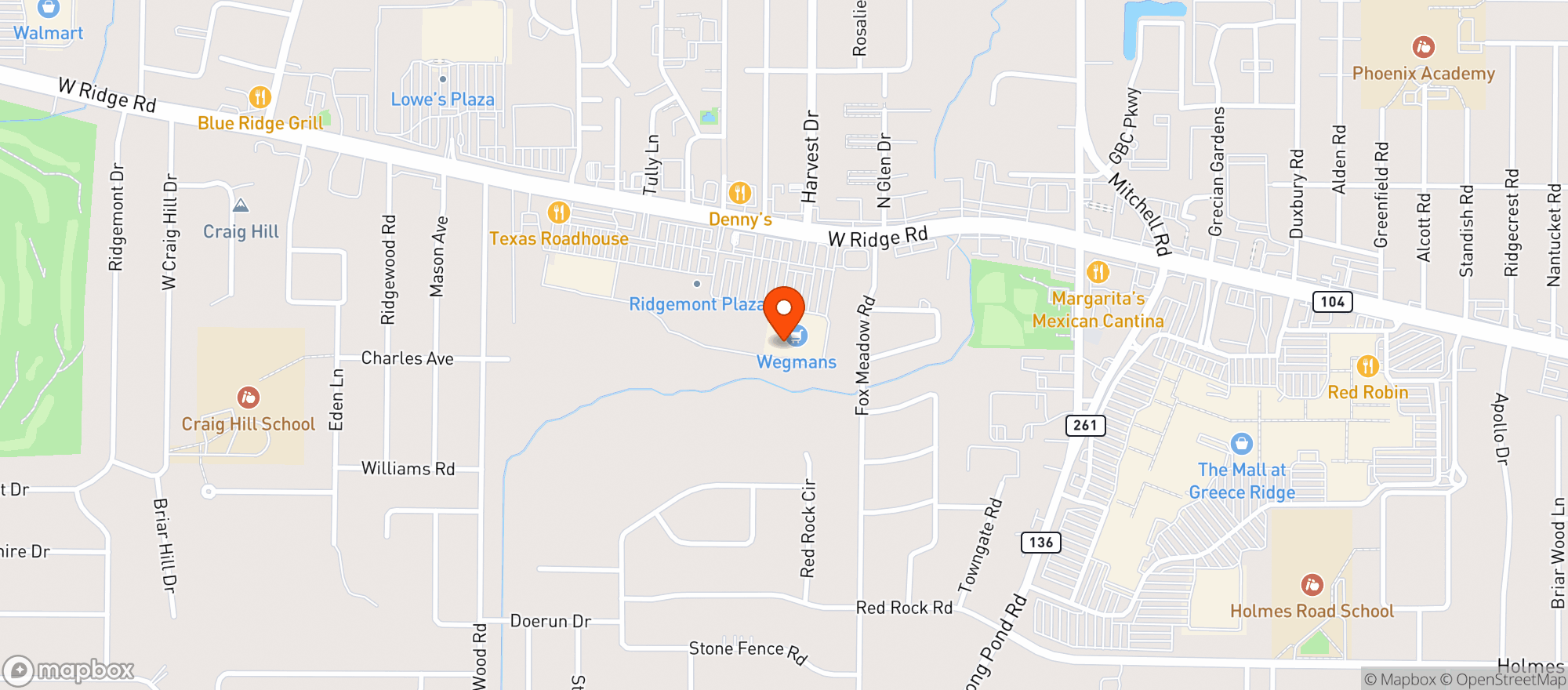 Map showing Wegmans