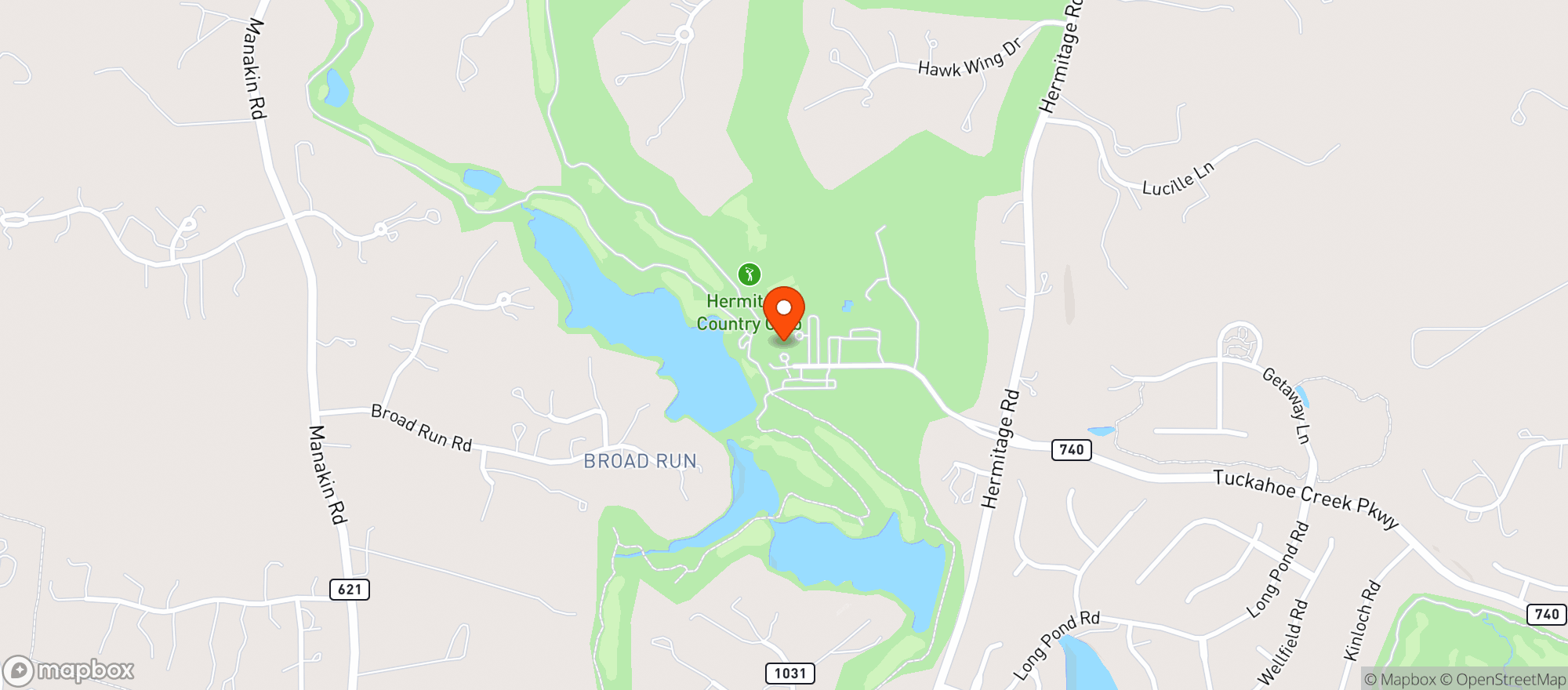 Map showing Hermitage Country Club