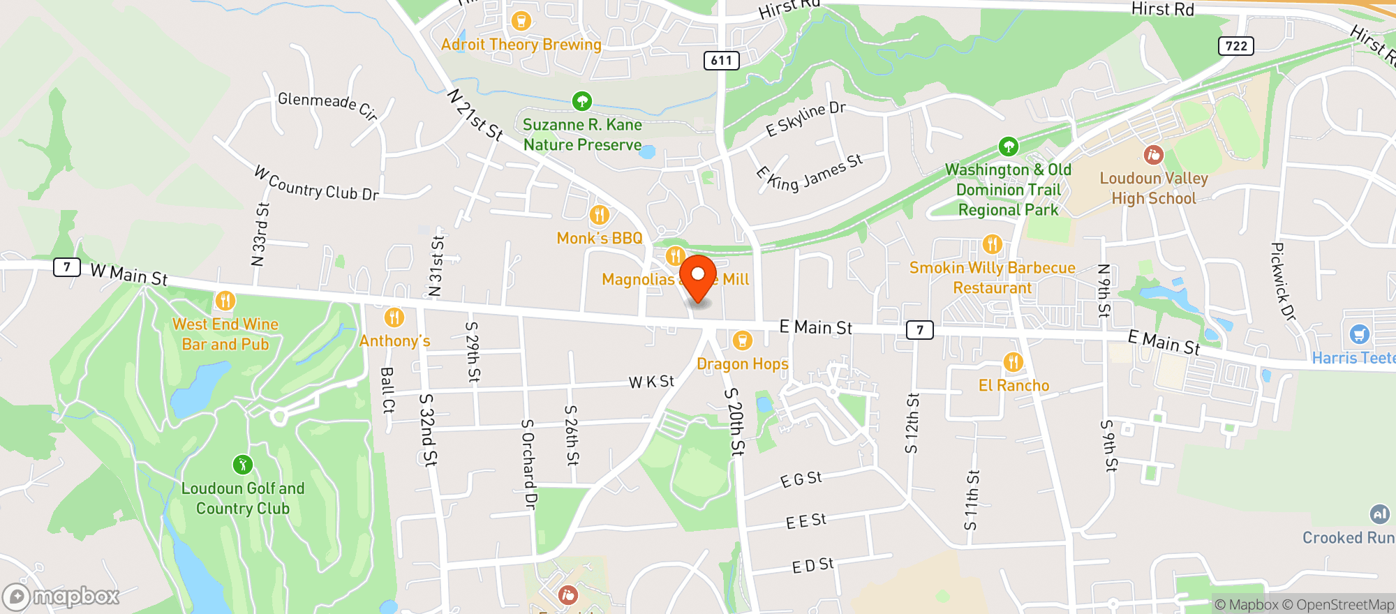 Map showing American Legion #293