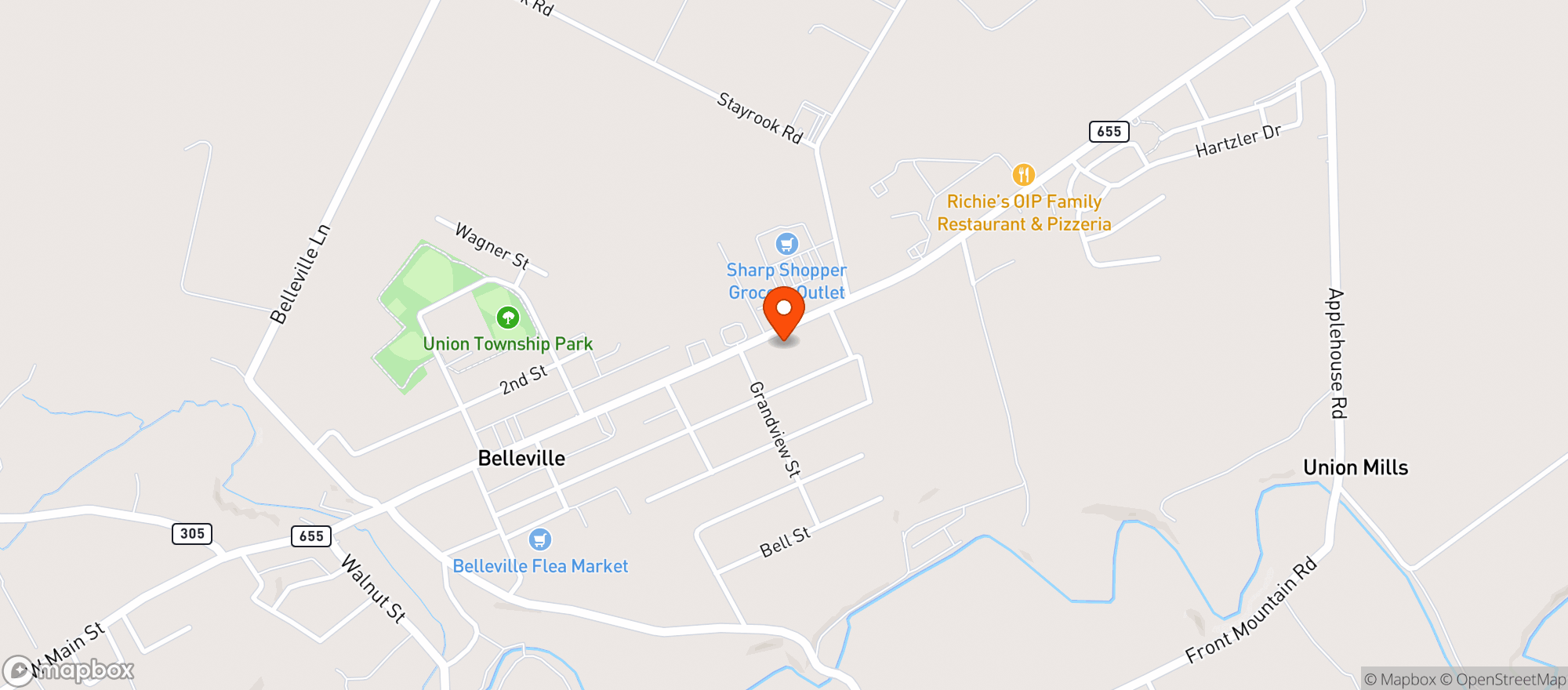 Map showing YODER CHIROPRACTIC CENTER LLC