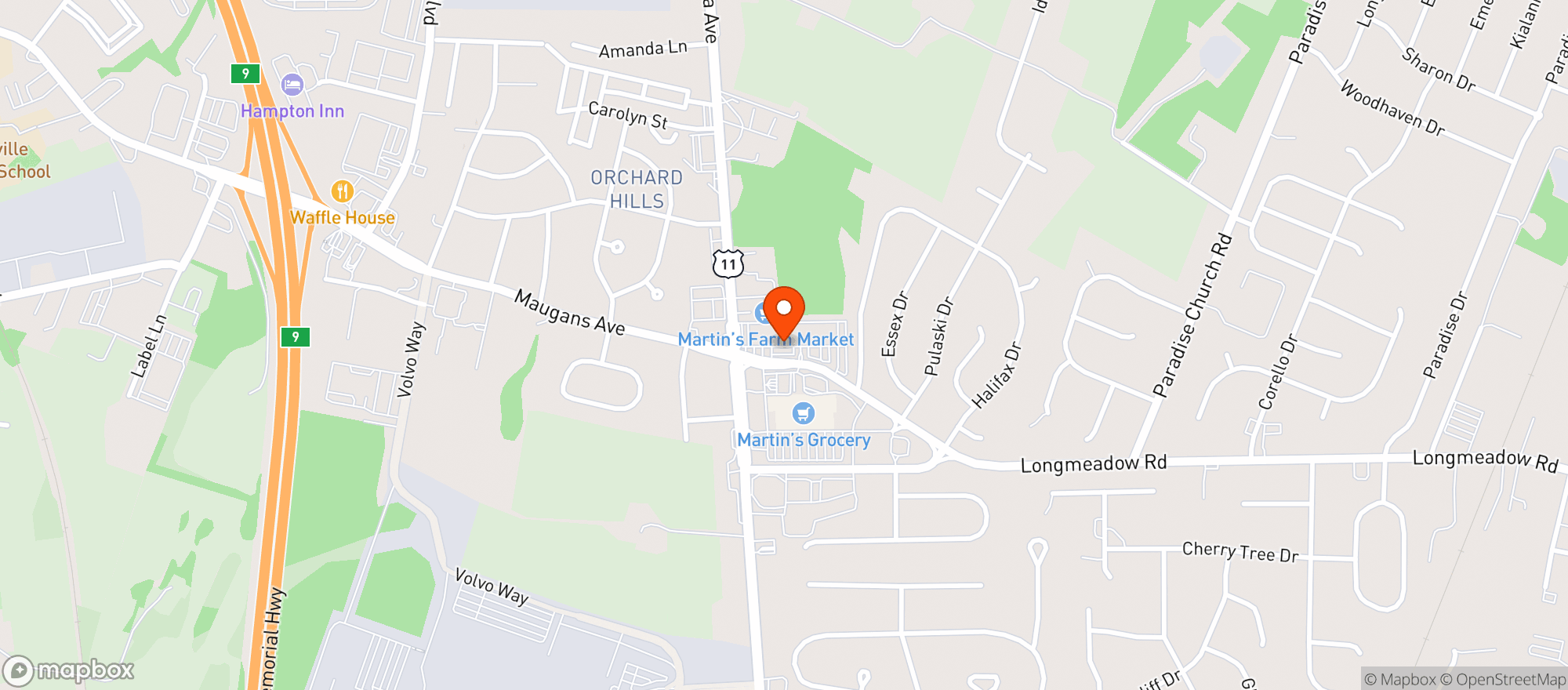 Map showing Bottoms Up Wine and Spirits