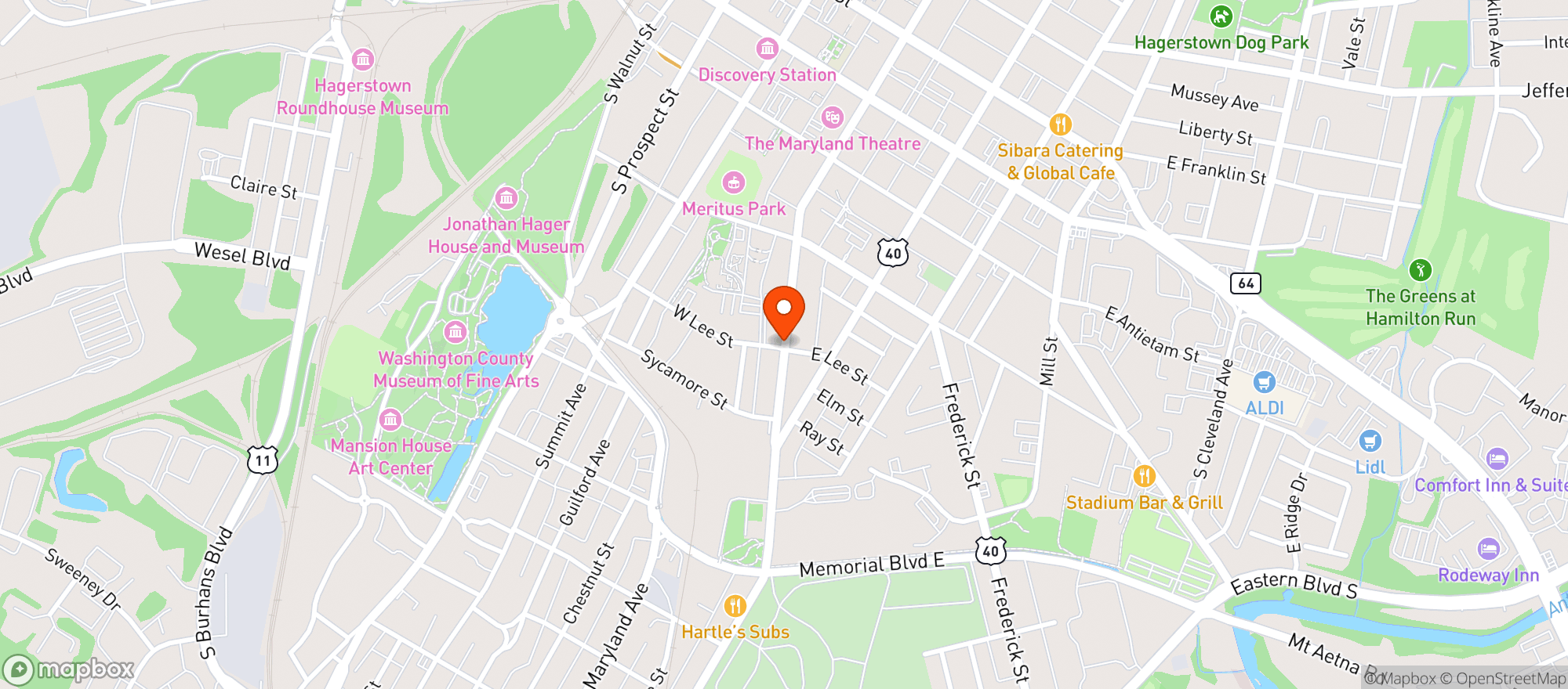 Map showing Potomac Liquors