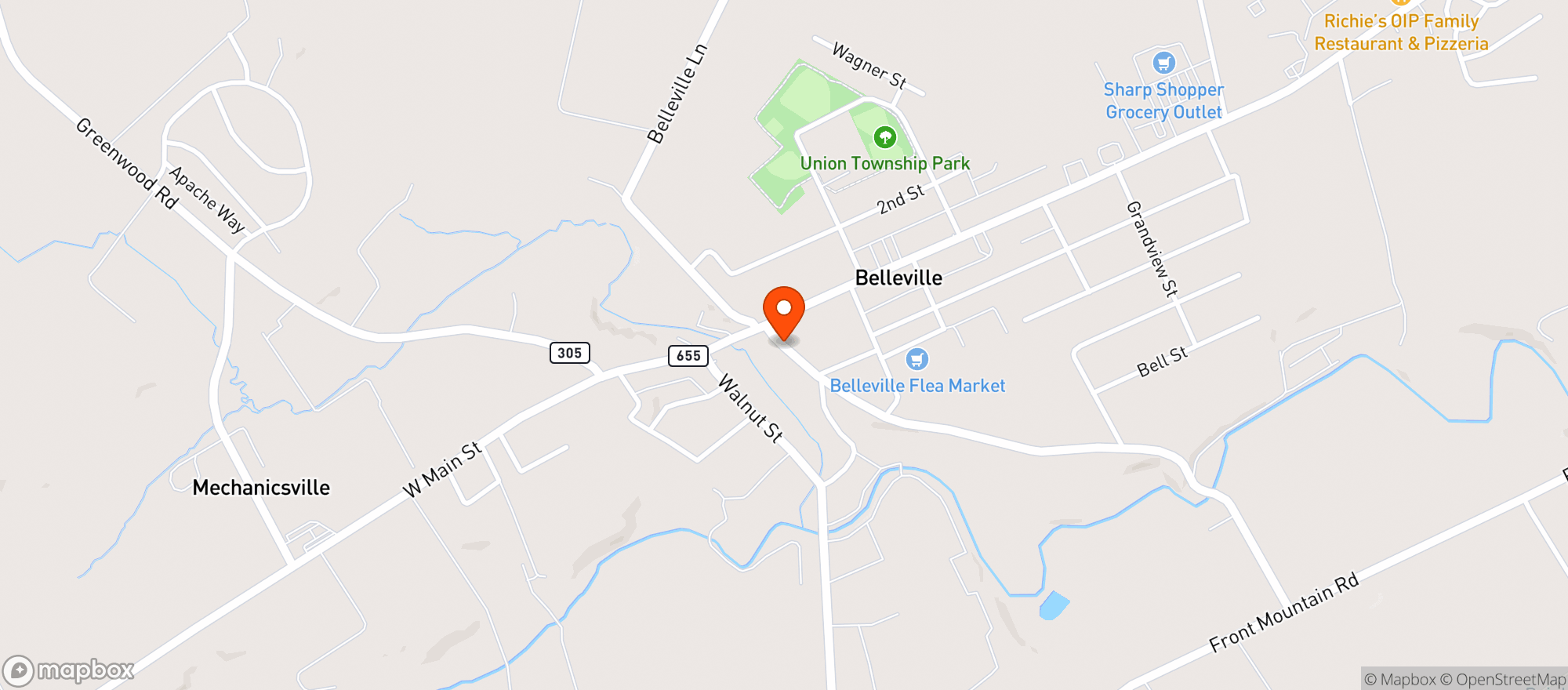 Map showing Save N Fill