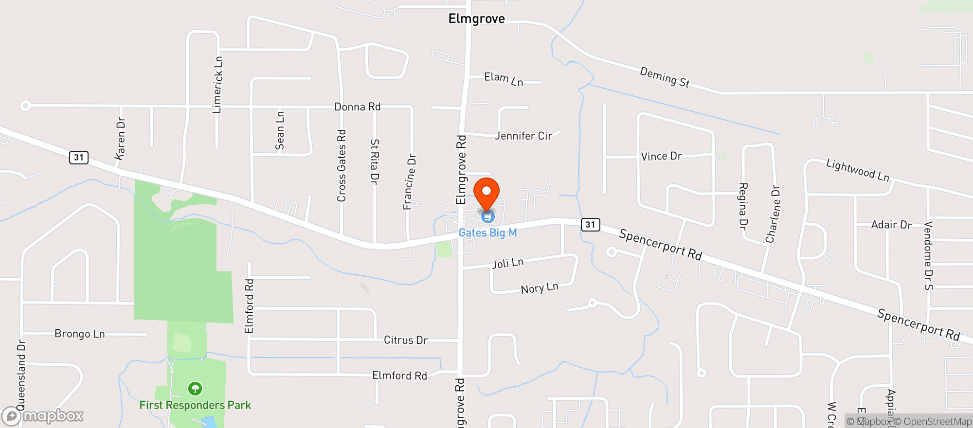 Map showing Big M Supermarkets
