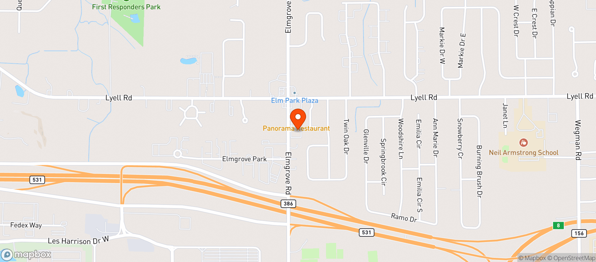 Map showing Elmgrove Discount Wine & Spirits