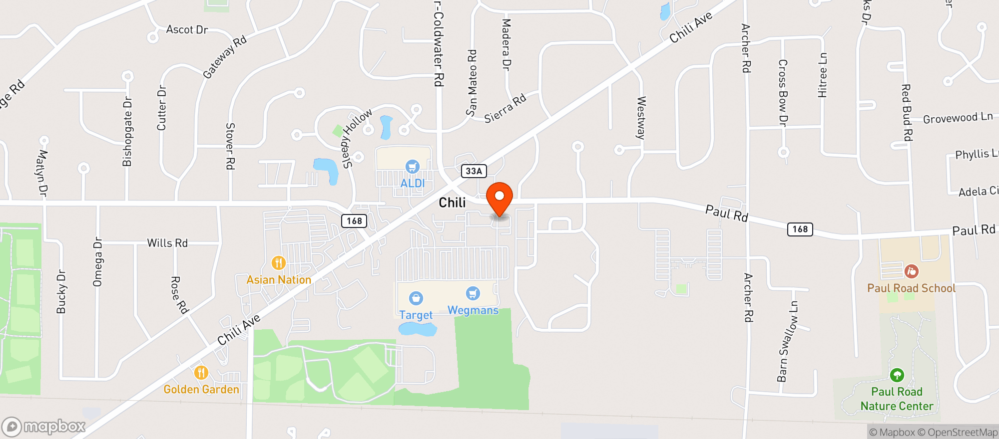 Map showing Wegmans