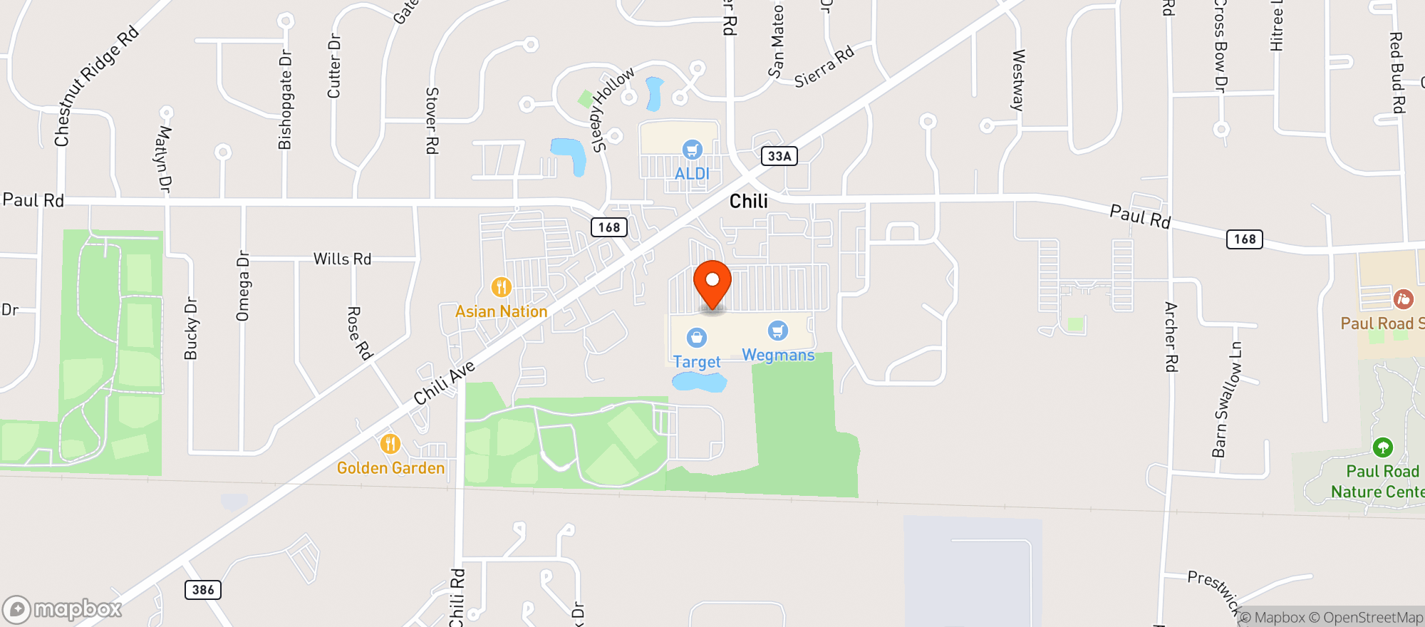 Map showing Target Store
