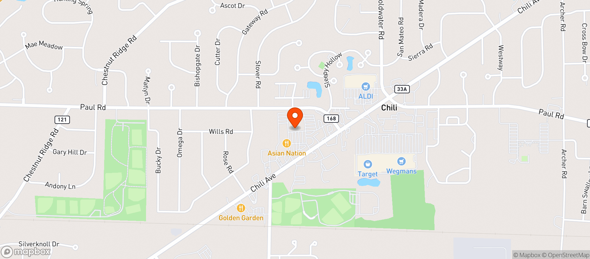 Map showing Coronas Mexican Restaurant