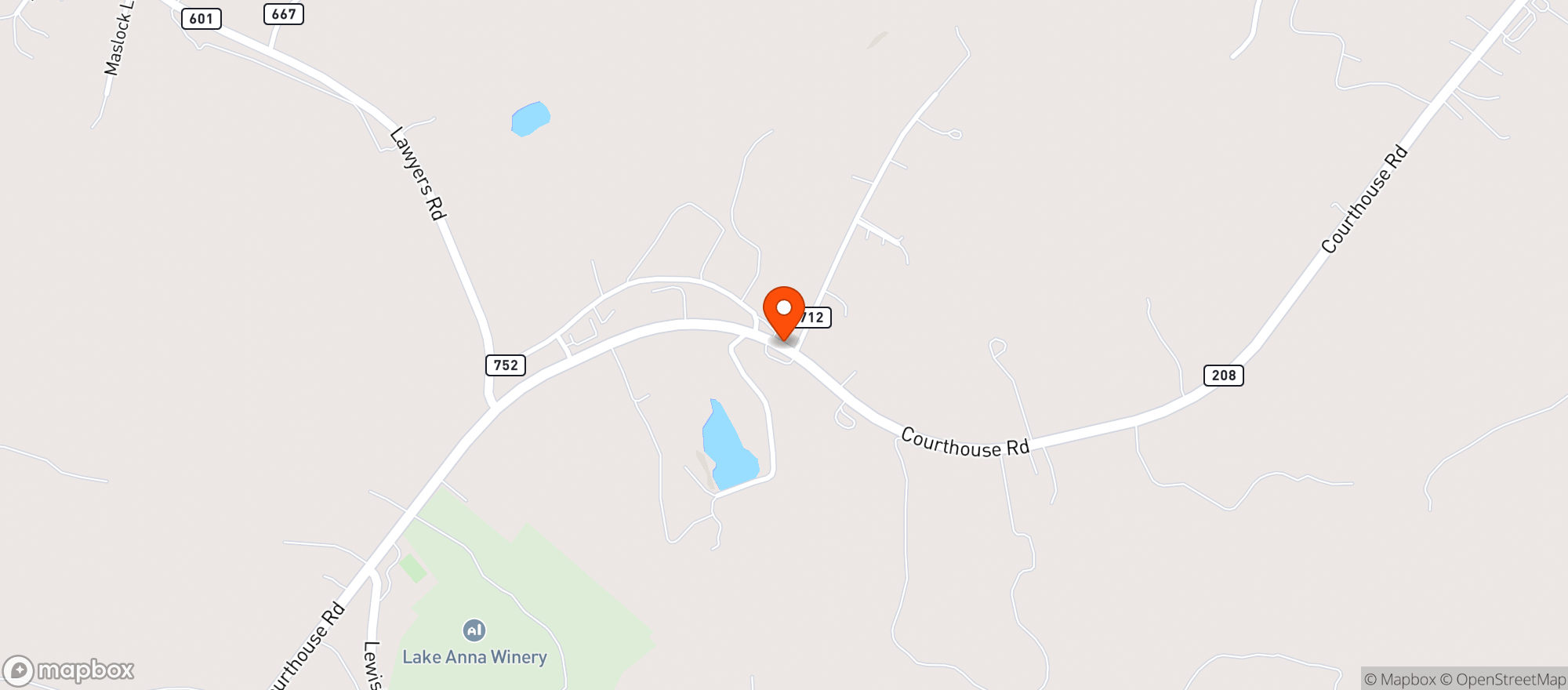 Map showing Lake Anna Market
