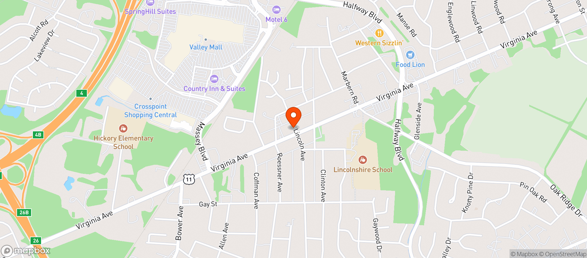 Map showing Halfway Liquors