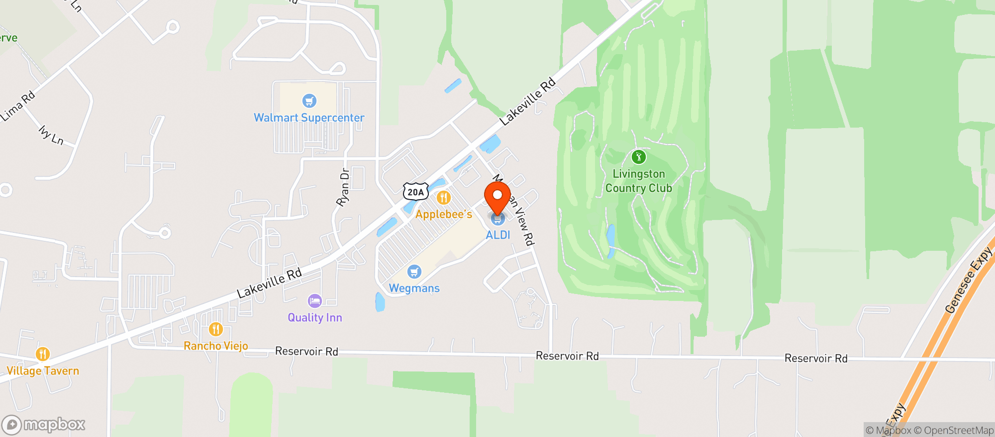 Map showing Aldi #95