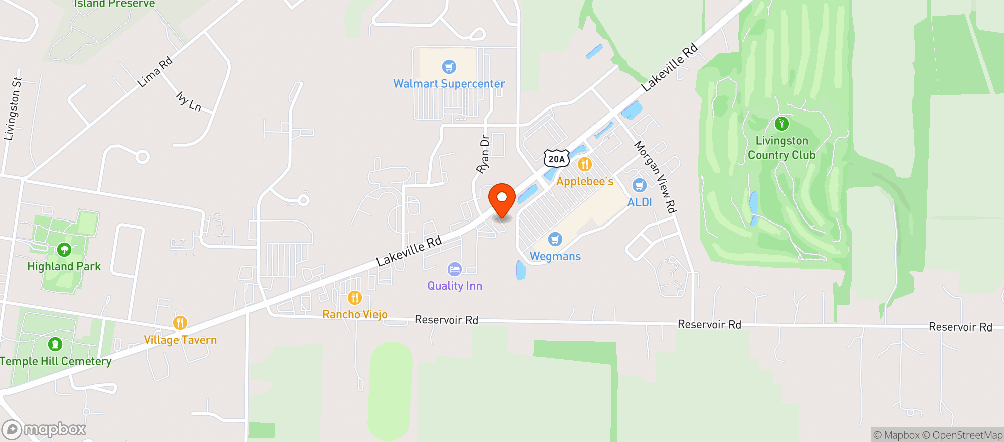 Map showing Livingston Lanes