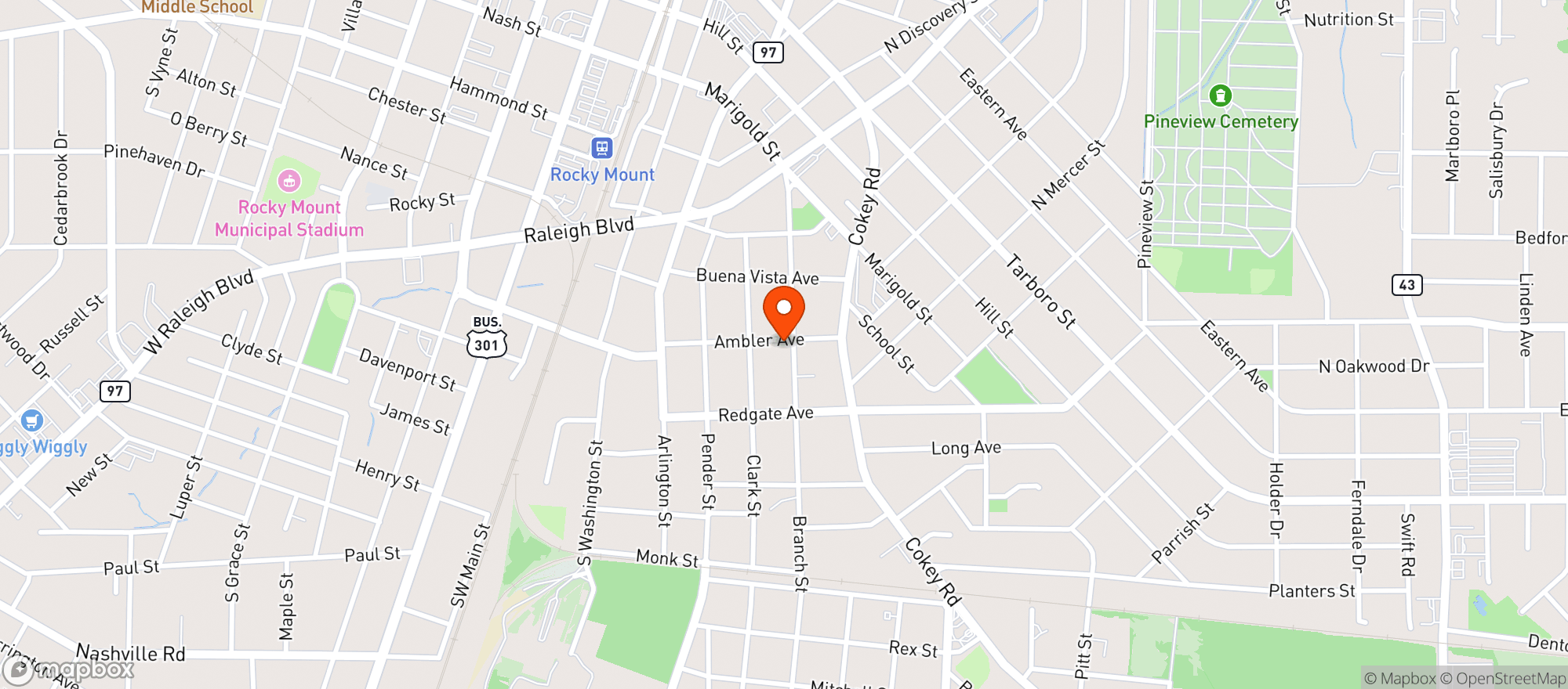 Map showing Branch Street Grocery